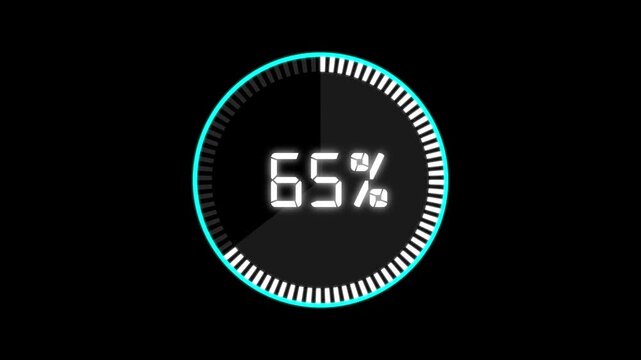 Abstract Pie Chart Data Loop Animation with 90 percent. 90 Modern circular pie chart animation showing percentage progress and statistics.