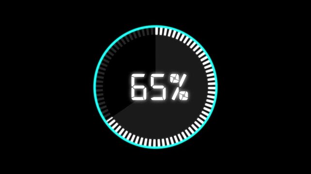Abstract Pie Chart Data Loop Animation with 91 percent. 91 Modern circular pie chart animation showing percentage progress and statistics.