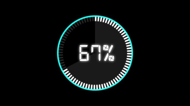 Abstract Pie Chart Data Loop Animation with 94 percent. 94 Modern circular pie chart animation showing percentage progress and statistics.
