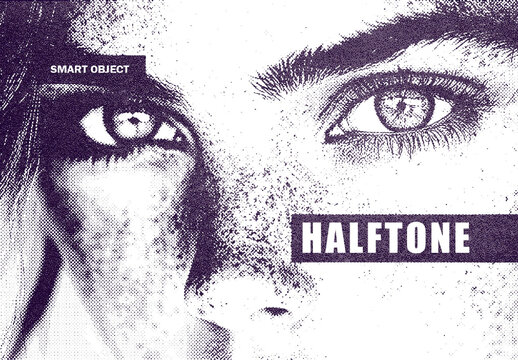 Grunge Faded Halftone Effect Mockup