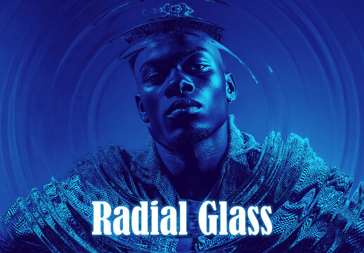 Electric Cyan Radial Distortion Photo Effect