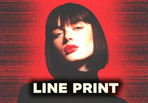 Analog Noise Scanline Print Photo Effect