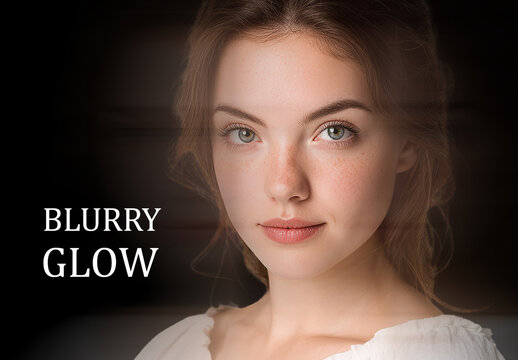 Soft Portrait Blur Glow Photo Effect Mockup