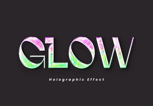 Glass Glitter Prism Holographic Text Effect