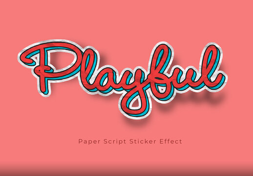 Vintage Paper Script Sticker Text Effect