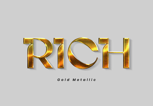 Vintage Gold Metallic Text Effect