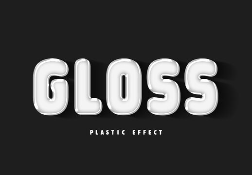 3D Glossy Plastic Text Effect