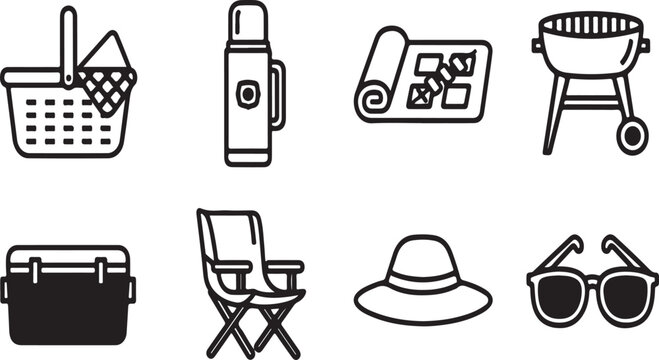 Essential items for a fun and safe day at the beach Vector