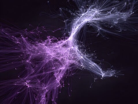 Nebula Genesis: An awe-inspiring display of cosmic genesis. Intricate streams of light converge, symbolizing the universe's infinite, dynamic artistry in a vivid cosmic spectacle.