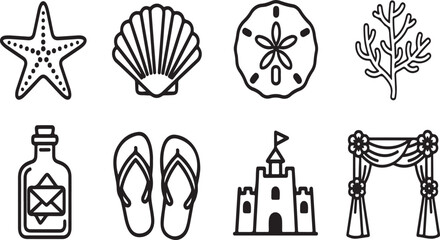 A collection of diverse icons representing various themes and objects Vector © mahafuza