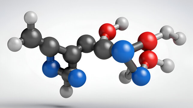 Pyrroloquinoline quinone (PQQ) redox cofactor molecule. 3D rendering. Atoms are represented as spheres with conventional color coding: hydrogen (white), carbon (grey), oxygen (red), nitrogen (blue).