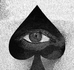 Fotobehang Surrealisme Ace Of Spades and Eye  © vali_111