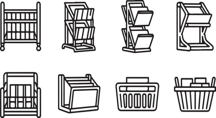 A collection of various types of furniture and storage units Vector © mahafuza