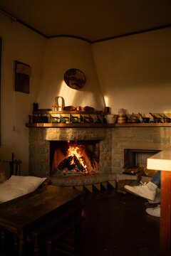 Fireplace in home interior