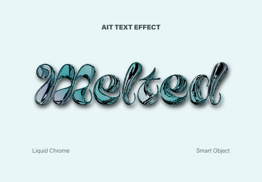 Glossy Liquid Chrome Text Effect