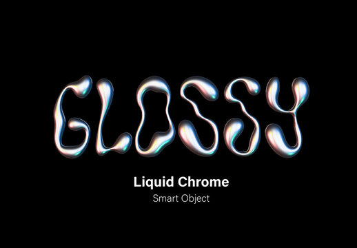 Distorted Liquid Chrome Text Effect