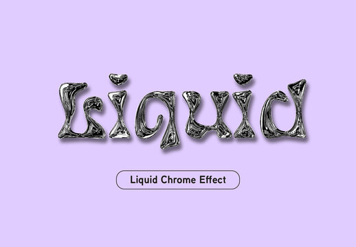 Silver Liquid Chrome Text Effect
