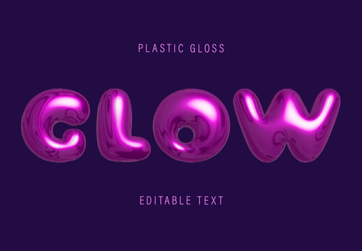 Glossy Liquid Bubble Text Effect