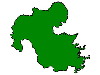 大分県の地図（縁取りグリーン）