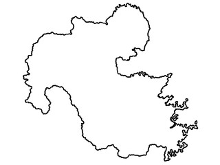 Obraz premium 大分県の地図（白地図）