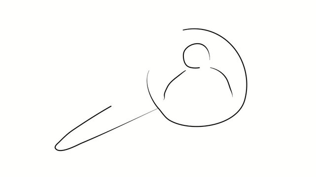 Search for a person, search for people, detective work. Contour drawing, silhouett animation. Continuous line. Isolated on white. Video 4k object illustration self-drawing. Object construction. Minima