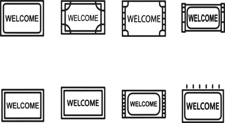 Various designs of welcome tickets and labels for events and greetings Vector © mahafuza