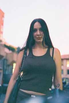 Woman Walking in Urban streets