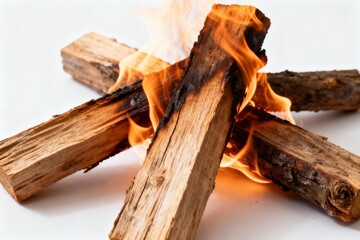 Burning wooden logs