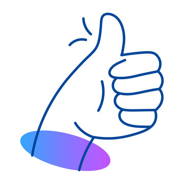 Hand drawn style icon  showing thumps up gesture 