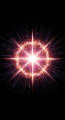 Abstract digital illustration showing complex harmonic energy waves radiating outward, creating a vibrant, glowing resonance pattern, visualization, energy, symmetry