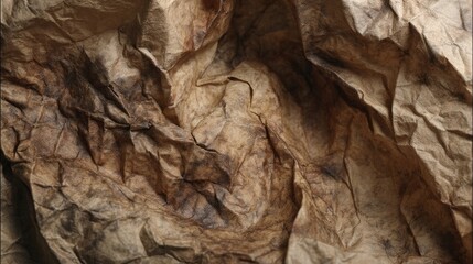 Crumpled Brown Paper Texture Background
