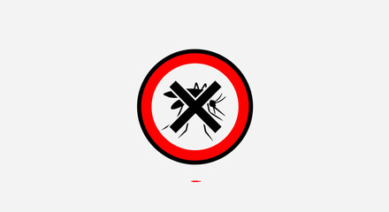 Obraz premium Warning sign for mosquito protection and disease prevention
