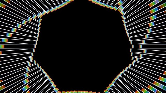 abstract symmetrical geometric shape rotating on solid colour background