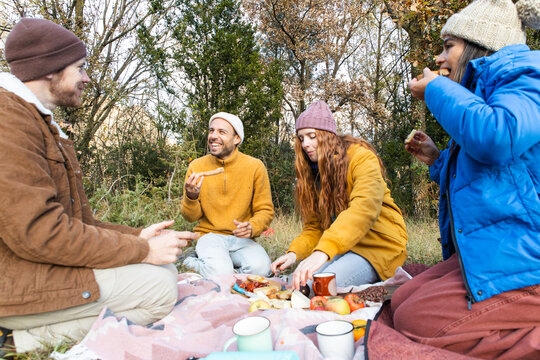 Autumn picnic with friends