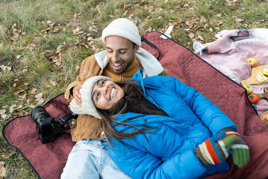 Couple picnic autumn