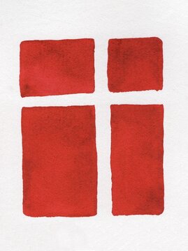 A bright, textured, minimalist red gift tied with a ribbon.