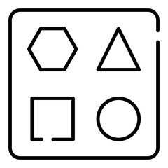 Shape matching board black line icon