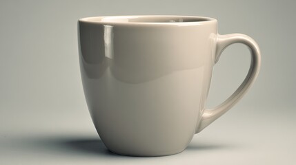Obraz premium Cream-Colored Mug Against Light Background