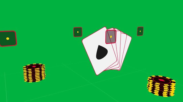 Markers appearing, 5-card fan rocking above grid on transparent bg, highlight tracking faces for UI