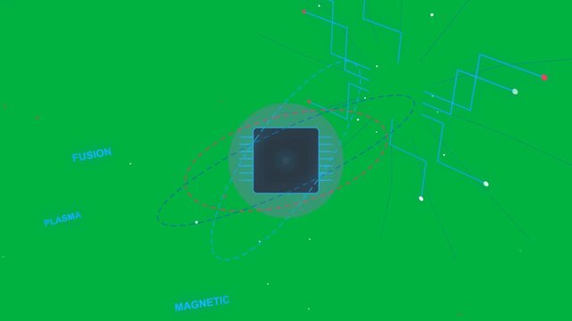 Halo pulsing starting square and blob rotating, orbit sweeping on transparent bg showing fusion