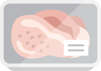 スーパーのパックに入った、鶏モモ肉のアイコンのイラスト