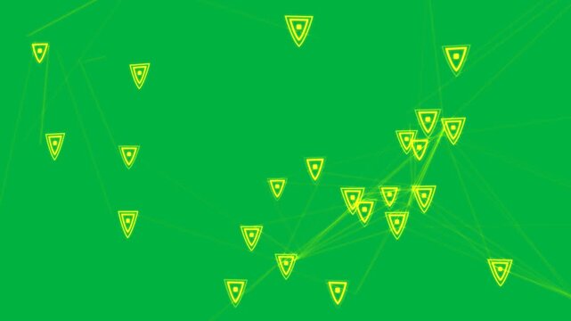 Neon tri lattice forming hub as loose cluster firing swinging nodes tightening on transparent field