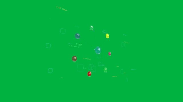 On play camera orbiting 3D TG node cluster, revealing nodes, metrics and links on transparent BG
