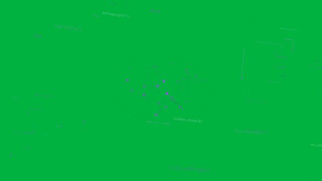 On load network animating nodes pulsing, shifting showing INFERENCE cross_entropy on transparent bg