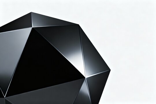 Black geometric polyhedron