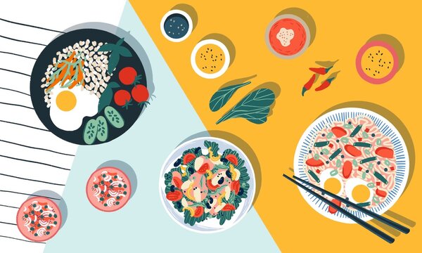 Asian Food Illustration Asian Cuisine