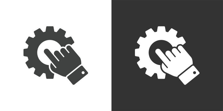 Manual Control icon. Solid glyph series icon