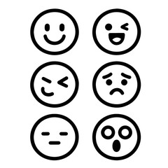 Fototapeta premium set of smiley faces