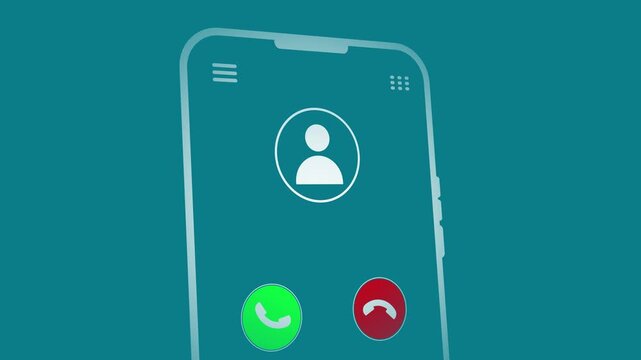 Smartphone screen displaying an incoming call with accept and decline buttons phone call