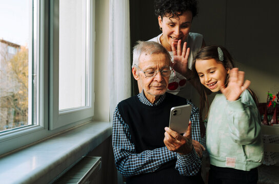 Family reunion over a video call 